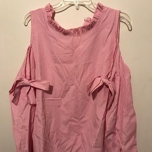 Cold Shoulder Gingham Top